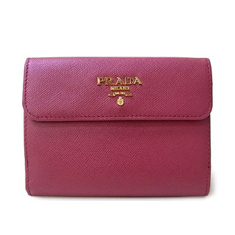 PRADA プラダ 財布 コピー 1M0523 両開き財布 SAFFIANO METAL 型押しレザー IBISCO フューシャピンク系